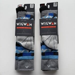 Lot‎ of 2 WIGWAM Fynn Whale Long Thick Ski Socks Medium Mens 5-9.5 Womens 6-10